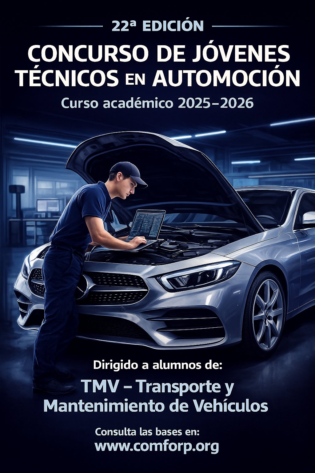 Cartel de la 22.ª edición del Concurso de Jóvenes Técnicos en Automoción